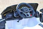 First Drive Audi R8 White Licensed Dual Electric Motor 12V Kids Ride-On Car &amp; Remote Control