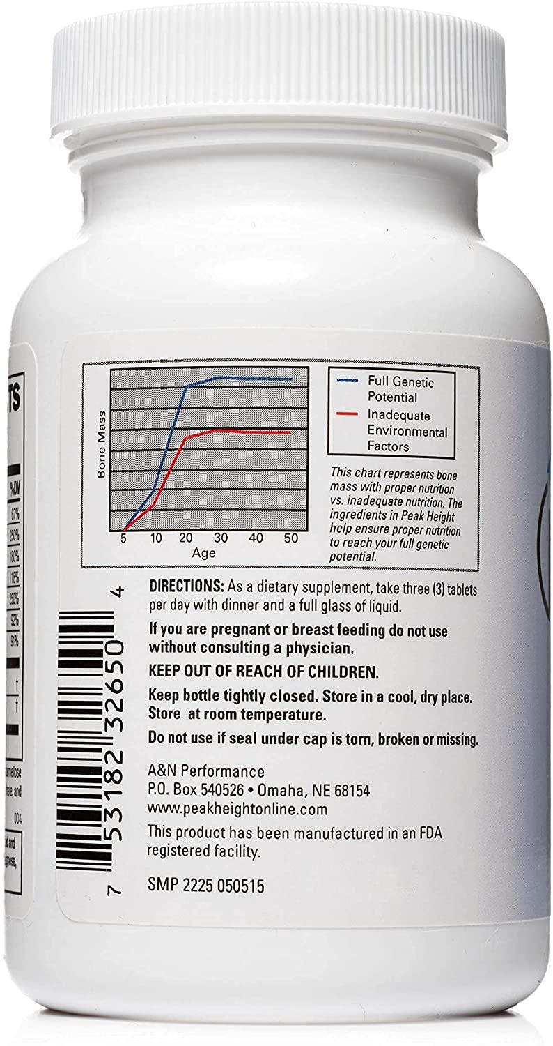 Peak Height Growth Supplement - Once Daily Height Growth Maximizer for Kids, Teens, Women and Men - US Doctor Developed Height Growth Pills for Permanent Height Increase - Year Supply (12 Pack)