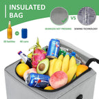Simniam Car Trunk Organizer with Insulated Grocery Bag- 92L High Capacity Car Storage Box, with 4 Compartments, Reflective Strip, Cover, for Auto, SUV, Truck, Minivan