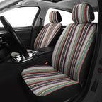 Pariitadin Baja Saddle Blanket Car Seat Covers Front Set with Seat Belt Pads, Washable Breathable Striped Woven Cloth Seat Covers for Cars, Universal Fit Most Cars, Airbag Compatible, Red