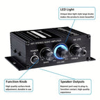400W Mini Power Amplifier: Get Crystal Clear Audio With 2.0 Stereo Sound For Home/Car Theater System