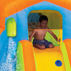 BANZAI Adventure Club Giant Inflatable Water Park Play Center - Two Water Slides &amp; Climbing Wall - Outdoor Summer Fun For Kids &amp; Families