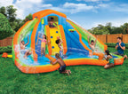 BANZAI Adventure Club Giant Inflatable Water Park Play Center - Two Water Slides &amp; Climbing Wall - Outdoor Summer Fun For Kids &amp; Families