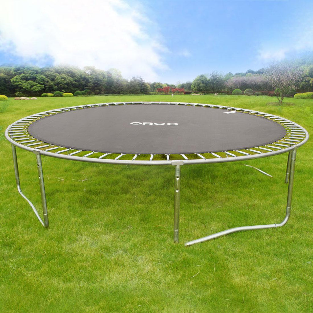 ORCC Upgrade 15 14 12 10 FT Trampoline with Safety Enclosure Net Wind Stakes Rain Cover Ladder,Outdoor Trampoline with TUV Certificated,Best Gift for Kids