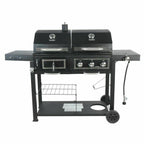 Heavy Duty Dual Fuel Gas Charcoal Combo Grill BBQ Barbecue Smoker Outdoor Cooker