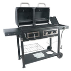 Heavy Duty Dual Fuel Gas Charcoal Combo Grill BBQ Barbecue Smoker Outdoor Cooker