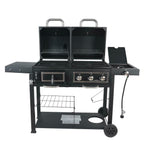 Heavy Duty Dual Fuel Gas Charcoal Combo Grill BBQ Barbecue Smoker Outdoor Cooker