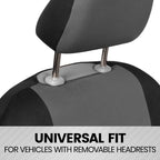 BDK PolyPro Seat Covers Full Set in Gray on Black – Front and Rear Split Bench, Easy to Install for Auto Trucks Van SUV Car