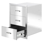 15.7"X21"X18" Outdoor Kitchen Drawer BBQ  Steel Access Drawer Silver US