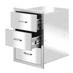 15.7"X21"X18" Outdoor Kitchen Drawer BBQ  Steel Access Drawer Silver US