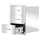 15.7"X21"X18" Outdoor Kitchen Drawer BBQ  Steel Access Drawer Silver US