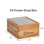 10-Frames Complete Beehive Kit, Beeswax Coated Bee Hive Includes Frames and Beeswax Coated Foundation Sheet (2 Layer)