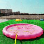 DALL Sprinkler Play Mat Kids Wading Pool Splash Pad Inflatable Water Toys LarOutdoor Swimming Pool (Color : Pink, Size : 170×170cm)