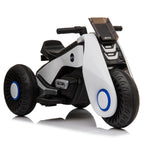 kids Ride On Toys 6 Volt Car, Electric Power Wheels Car with 3 Wheels Double Drive, Electric Motorcycle for 3-6 Years Toddlers, Ride On Cars w/MP3 Function, Thanksgiving Christmas Gift, White, W6945