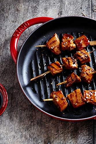 STAUB Cast Iron Pure Grill, 10-inch, Cherry, Made in France