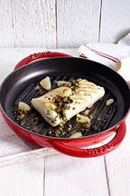 STAUB Cast Iron Pure Grill, 10-inch, Cherry, Made in France
