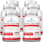 Nitric Oxide MD™ - Muscle Development, Lean Body Mass, Improve Oxygen Supply, Reduce Fatigue - 60 Vegan Friendly Capsules Per Bottle - 6 Bottles