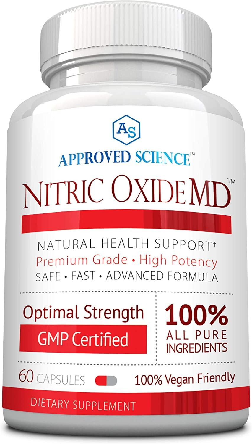 Nitric Oxide MD™ - Muscle Development, Lean Body Mass, Improve Oxygen Supply, Reduce Fatigue - 60 Vegan Friendly Capsules Per Bottle - 6 Bottles