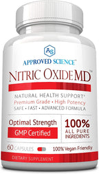 Nitric Oxide MD™ - Muscle Development, Lean Body Mass, Improve Oxygen Supply, Reduce Fatigue - 60 Vegan Friendly Capsules Per Bottle - 6 Bottles