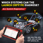 For LAUNCH X431 CRP919E Car Full System Diagnostic Tool Bidirectional Control Coding For Autoauth 31+ Reset OBD2 Scanner 2 Year Update