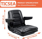Universal Fold Down Forklift Seat,Micro Switch,Armrest for Tractor,Excavator Skid Loader Backhoe Dozer Telehandler ZTR's