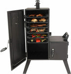 Charcoal Offset Smoker  Heavy gauporcelain enameled steel chip