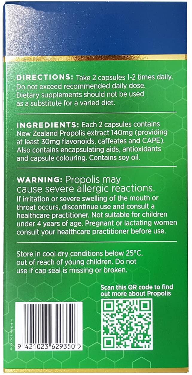 Manuka Health Bio30 Propolis 500mg 500 Capsules 100% Pure New Zealand Bee Propolis Immune System Support (Pack of 2)