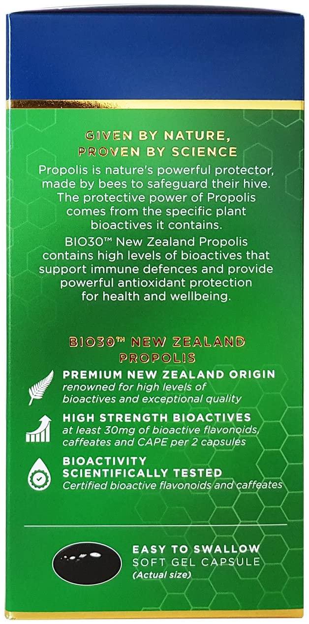 Manuka Health Bio30 Propolis 500mg 500 Capsules 100% Pure New Zealand Bee Propolis Immune System Support (Pack of 2)
