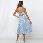 boho ruffle beach casual long dress