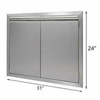 BBQ Access Door 31" W X 24" H, 304  Steel Outdoor 31" W x 24" H