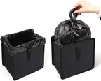 Hanging Car Trash Bag Can Premium Waterproof Litter Garbage Bag Organizer 1.85 Gallon Capacity Black Powertiger