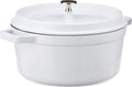 STAUB Cast Iron Round Cocotte Dutch Oven, 5.5-quart, White, Made in France