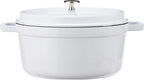 STAUB Cast Iron Round Cocotte Dutch Oven, 5.5-quart, White, Made in France