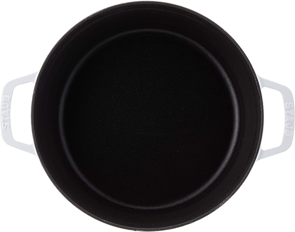 STAUB Cast Iron Round Cocotte Dutch Oven, 5.5-quart, White, Made in France