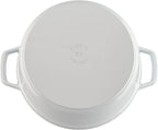 STAUB Cast Iron Round Cocotte Dutch Oven, 5.5-quart, White, Made in France