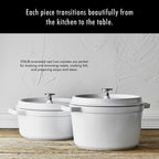 STAUB Cast Iron Round Cocotte Dutch Oven, 5.5-quart, White, Made in France