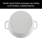 STAUB Cast Iron Round Cocotte Dutch Oven, 5.5-quart, White, Made in France