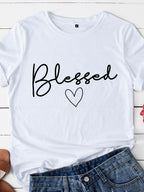 Round Neck Letters Print Short Sleeve T-shirt
