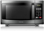 Toshiba EM925A5A-BS Microwave Oven with Sound On/Off ECO Mode and LED Lighting, 0.9 Cu. ft/900W, Black  Steel