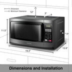 Toshiba EM925A5A-BS Microwave Oven with Sound On/Off ECO Mode and LED Lighting, 0.9 Cu. ft/900W, Black  Steel