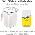 1/2pcs LarFood StoraContainers With Lids 5.2L/176oz, BPA PP Material Plastic Airtight Food StoraFor Flour, Sugar, BaSupplies
