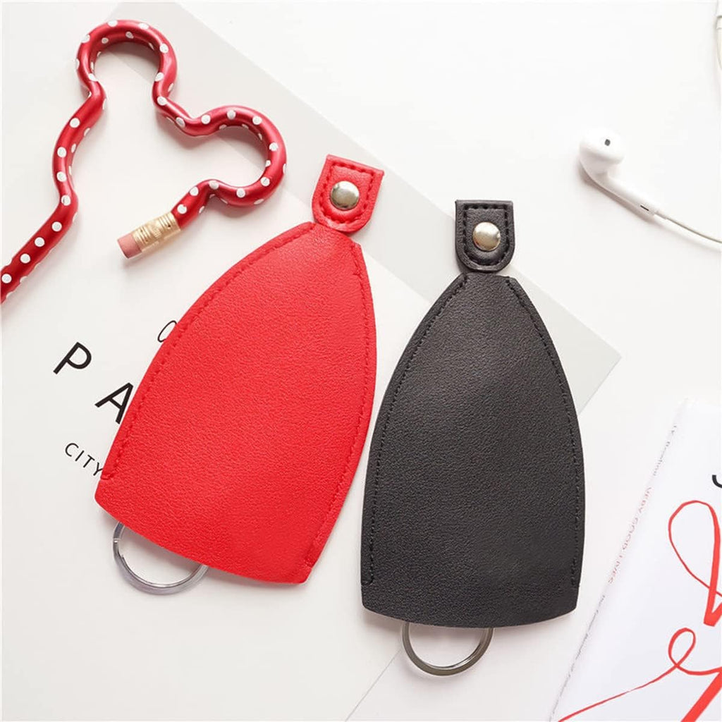 Car Key Case, 2PCS Creative Pull-Out Key Sleeve Keychain Bags, PU Leather Large-Capacity Protective Key Holder Hook (Black)