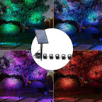 okwish 5 pcs Waterproof LED Garden Solar Pathway Lights RGB ground plug Landscaping lawn light