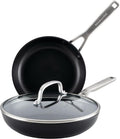 KitchenAid Hard Anodized Induction Nonstick Frying Pans / Skillet Set, 3 Piece - Matte Black