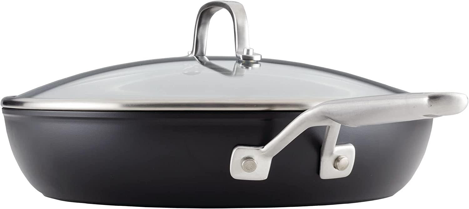 KitchenAid Hard Anodized Induction Nonstick Frying Pans / Skillet Set, 3 Piece - Matte Black