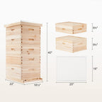CREWORKS 5 Layer Bee Hive, Beehive for Honey, Bee Box Beekeeping Supplies, Hive Kit for Starter Beekeeper (No Frames)