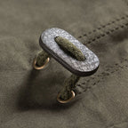 stand collar pockets cotton waist drawstring military solid color jacket for men