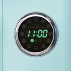 Nostalgia RMO4AQ Retro Lar0.9 cu ft, 800-Watt Countertop Microwave Oven, 12 Pre-Programmed Cookin Digital Clock, Easy Clean Interior, Aqua