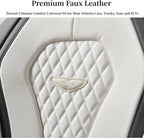 Coverado Leather Seat Covers Front, 2-Pack Universal Seat Covers for Cars, Waterproof Luxury Leatherette Car Seat Cushions, Car Seats Protectors, Driver Seat Covers Fit for Most Vehicles GaryWhite