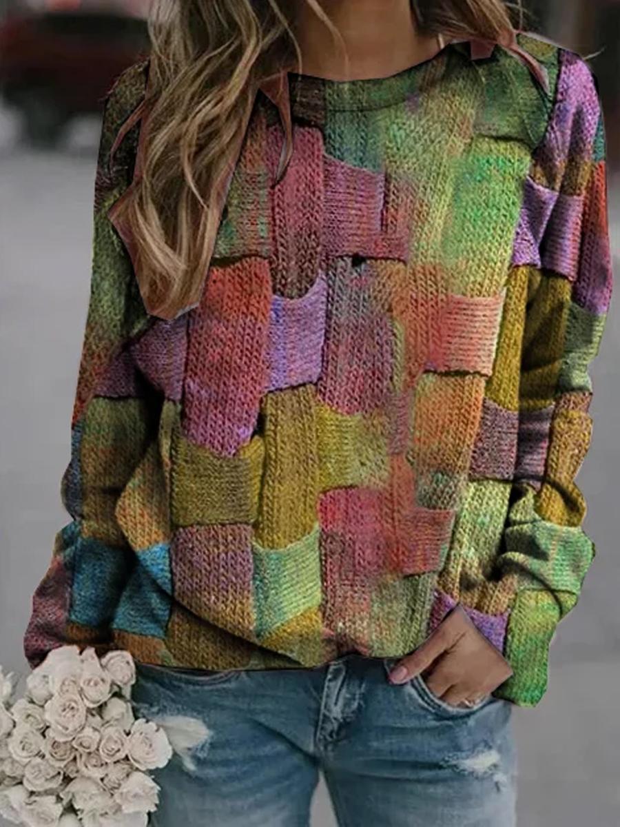 Casual Printed Long-Sleeved T-Shirt